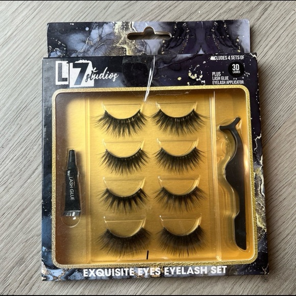 L7 Studios eyelash set, comes with 4 pairs of lashes, lash glue, applicator - Picture 1 of 1